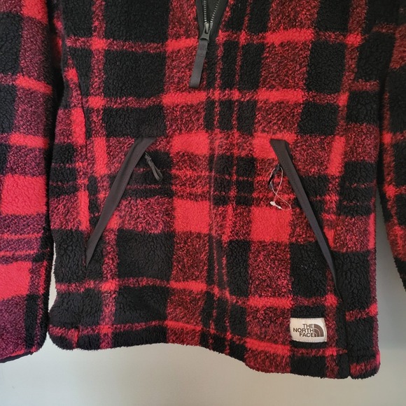 North Face Women's Campshire Sherpa Fleece Pullover Hoodie 1/4 Zip Plaid Small - Picture 16 of 16